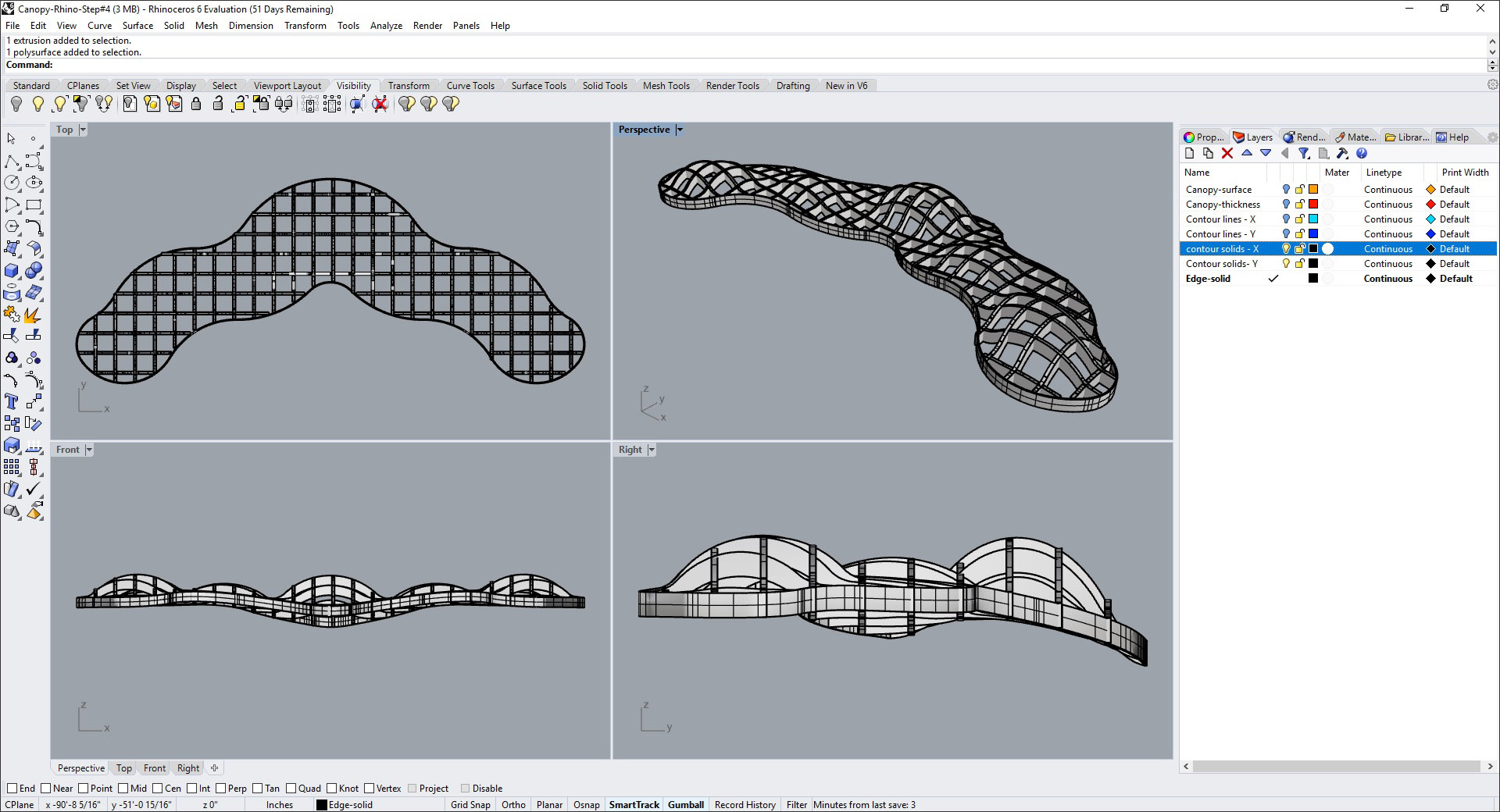 Modeling the Waffle Structure in Rhino.