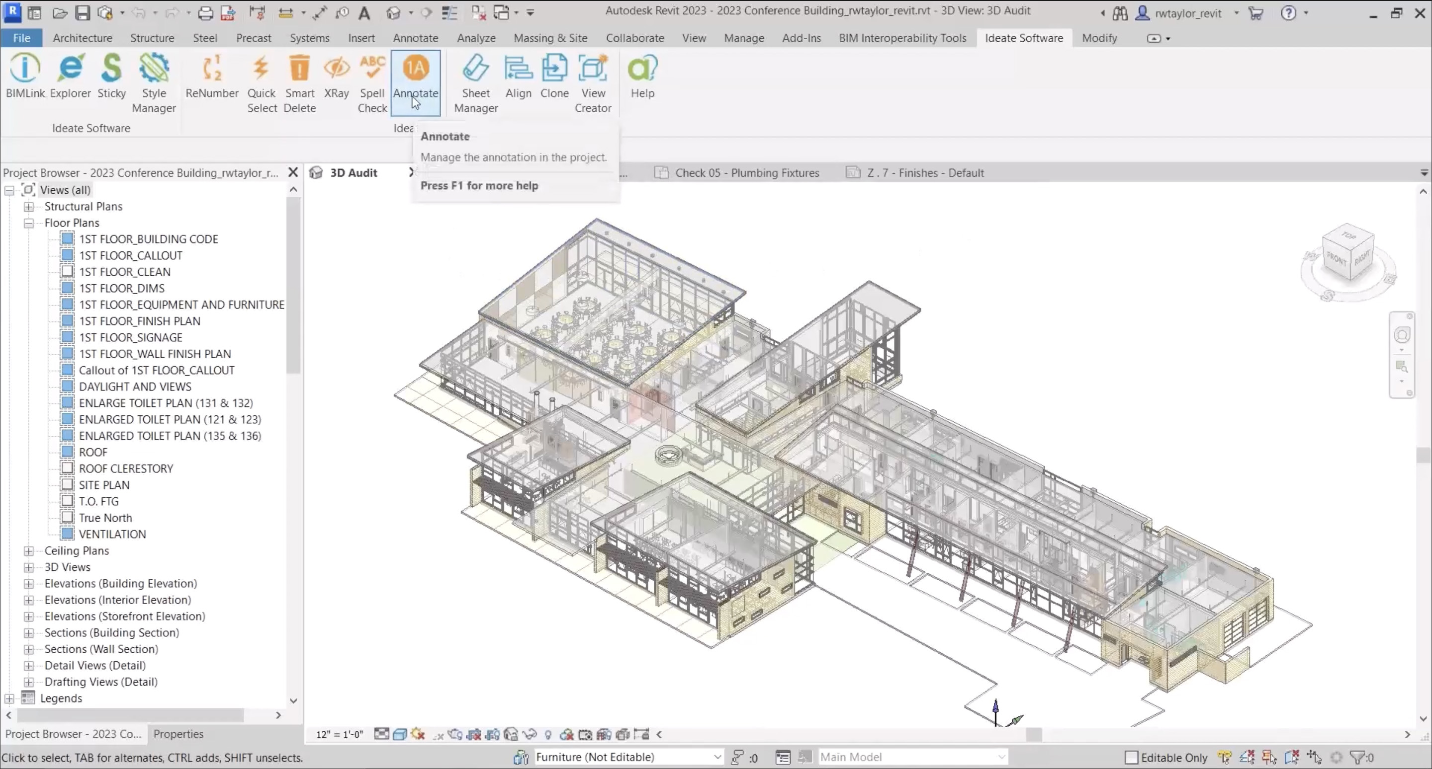 Annotations in the BIM platform for: (a) Clash 1; (b) Clash 2.